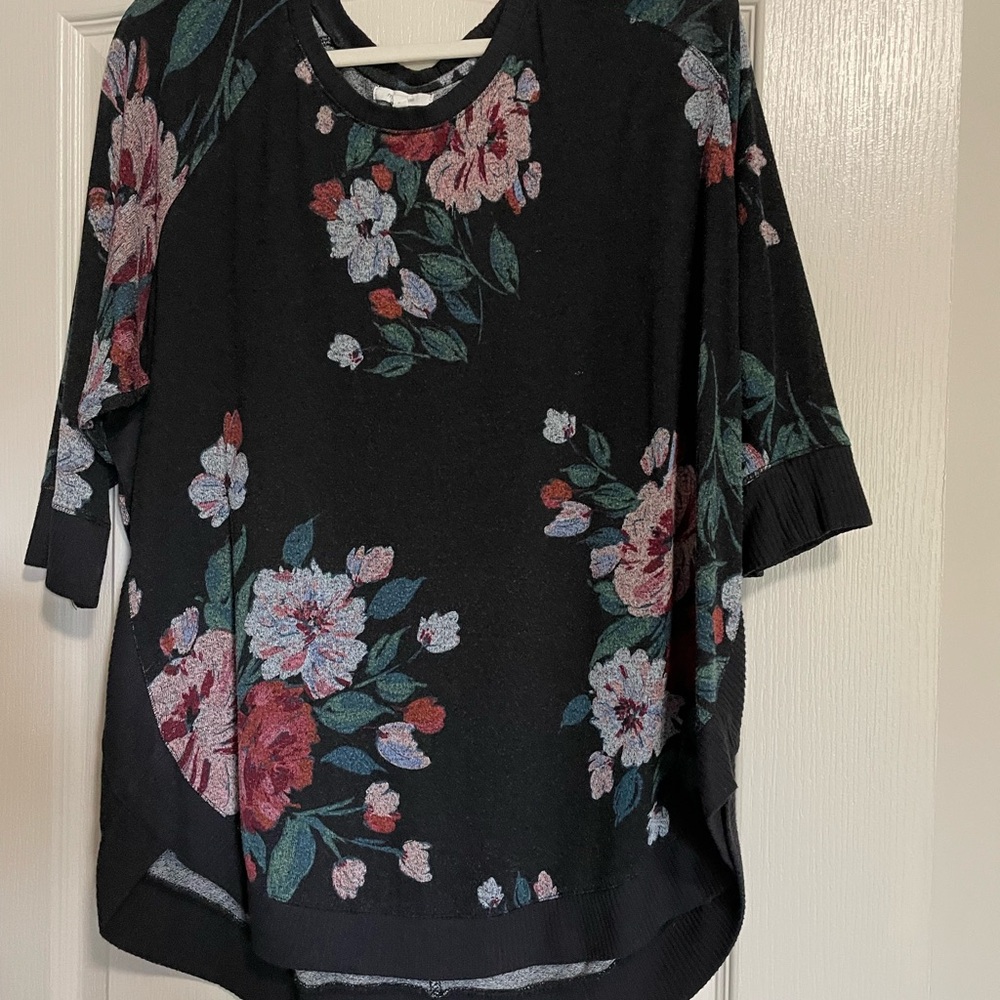 Floral Black Women's Top